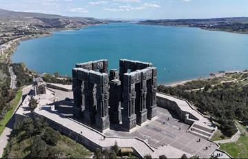 Thumbnail of aerial view above the Chronicle of Georgia and Tbilisi Sea